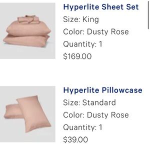 Dusty Rose Casper Hyperlite Sheet set- size King